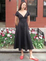 Delphine Midi Dress in Black