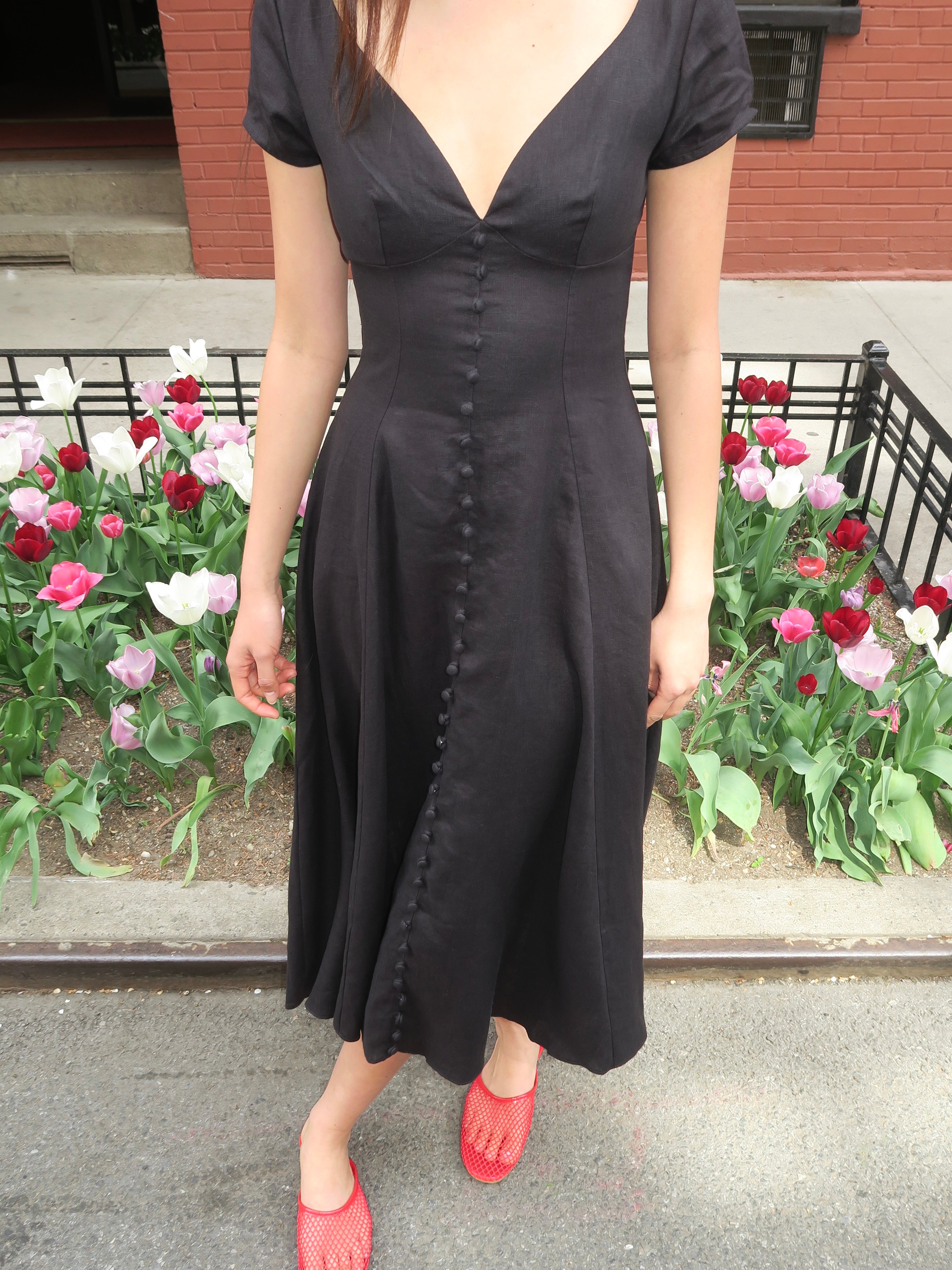 Delphine Midi Dress in Black