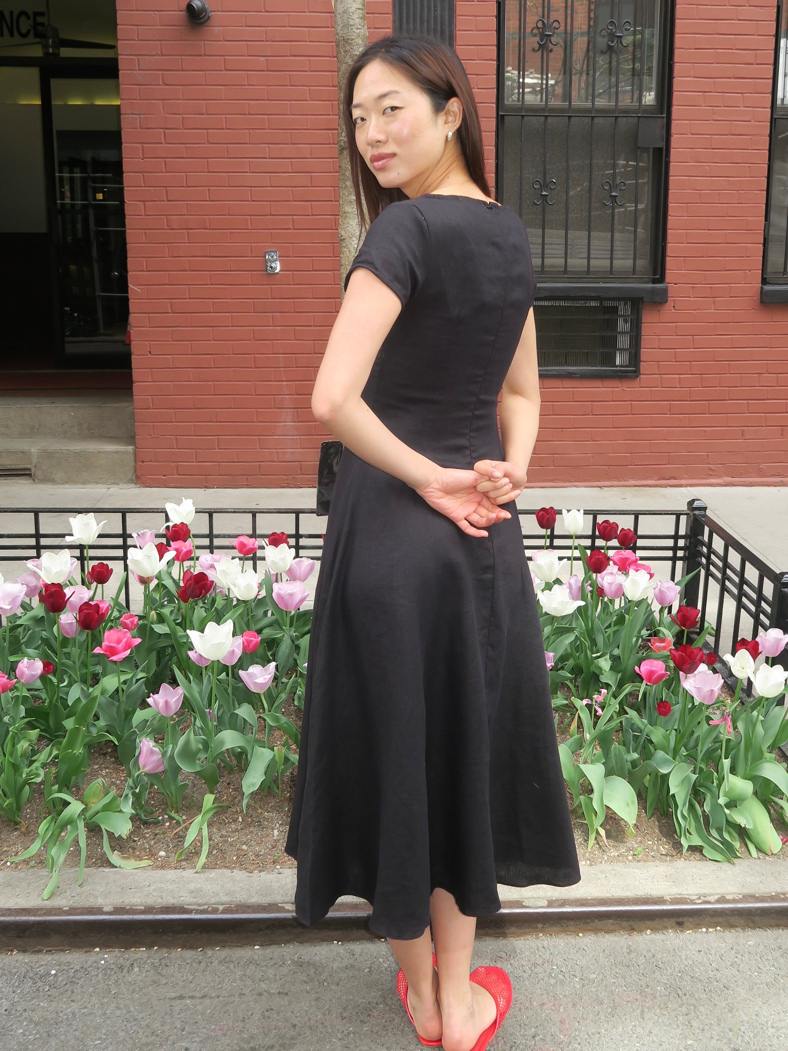 Delphine Midi Dress in Black