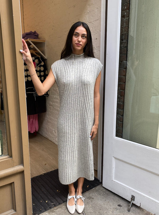 Harvey Knit Midi Dress in Grey