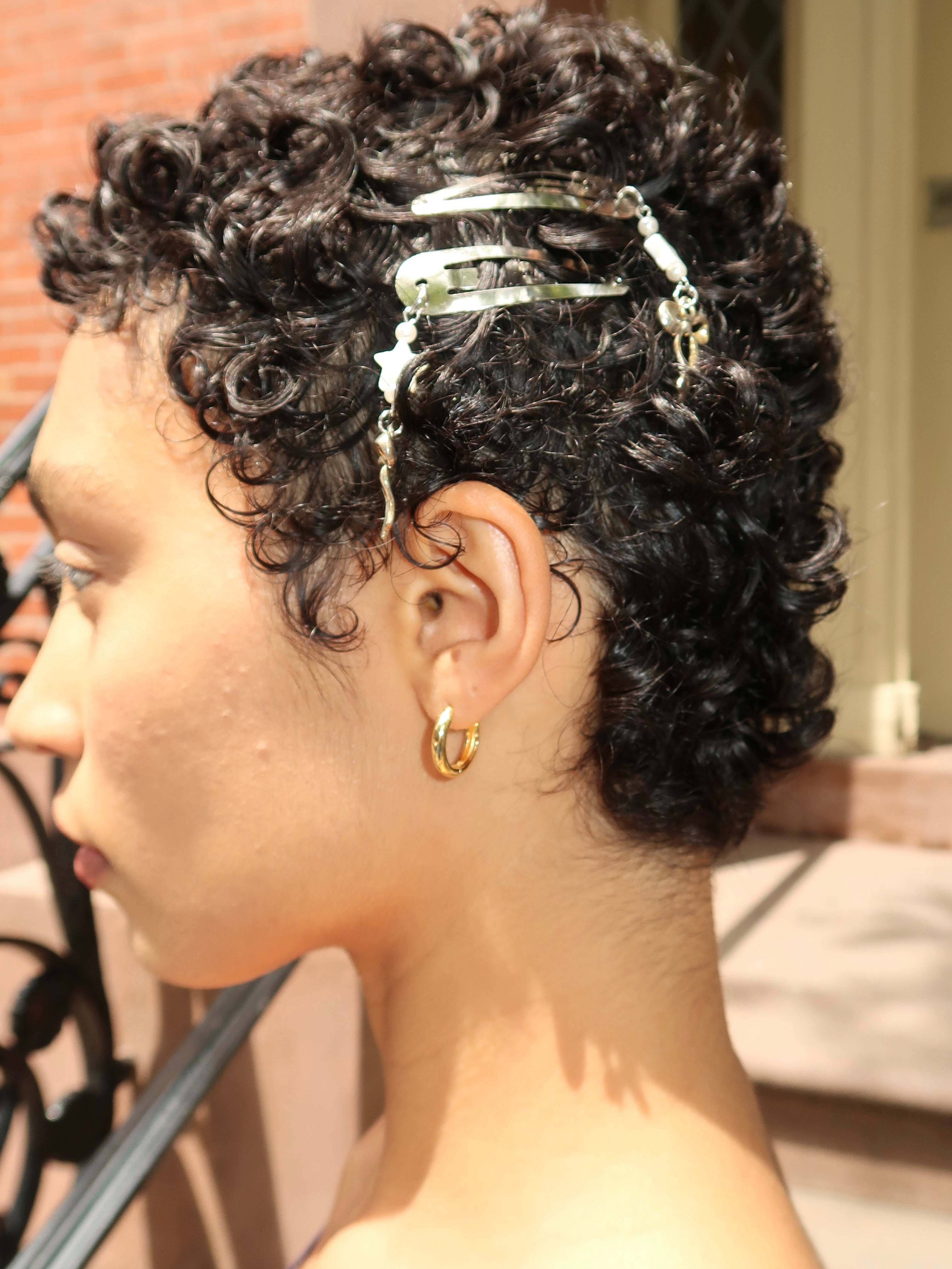 Charm Hair Clips Set in Silver