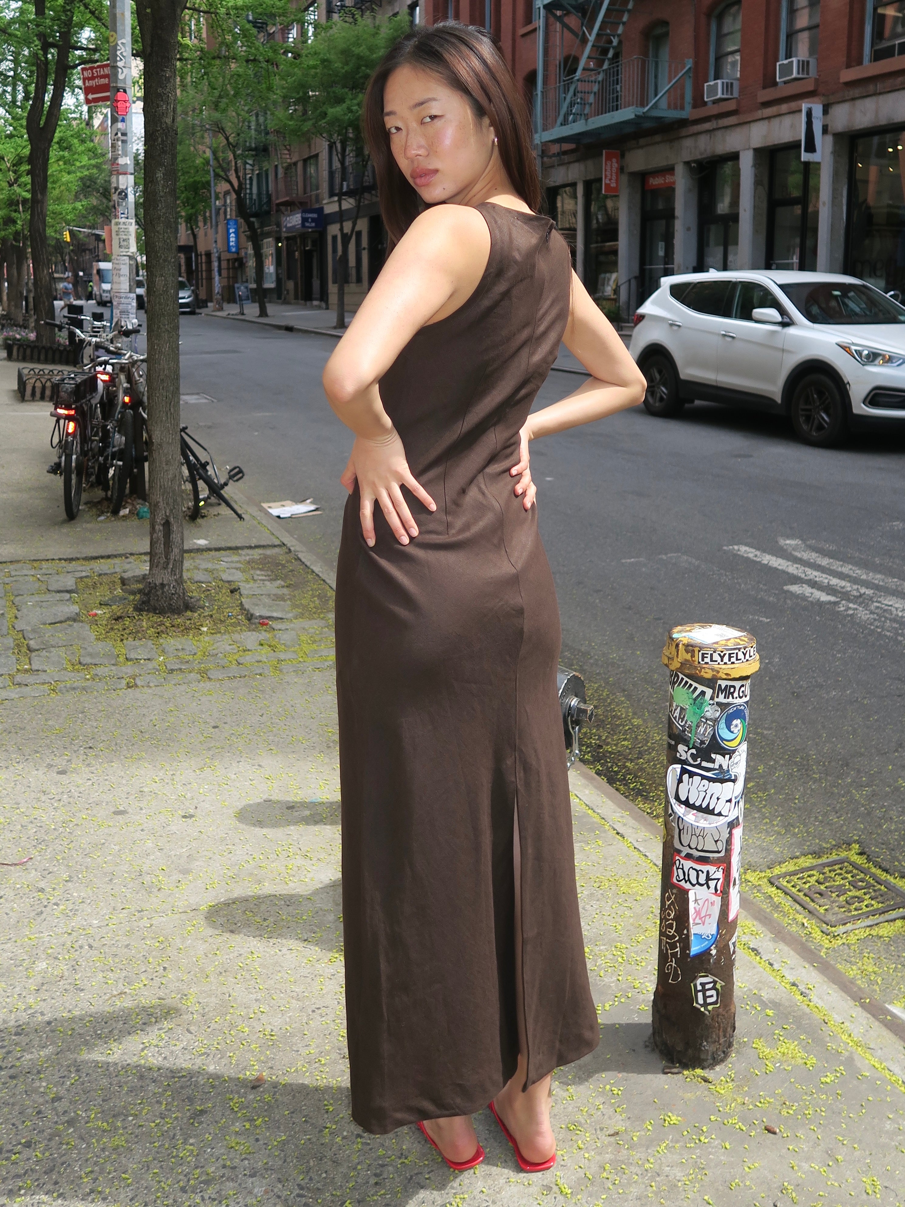 Lydie Maxi Dress in Coffee