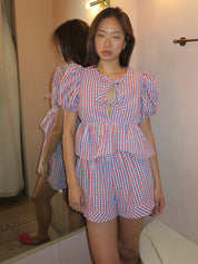 Carly Top in Lighthouse Gingham