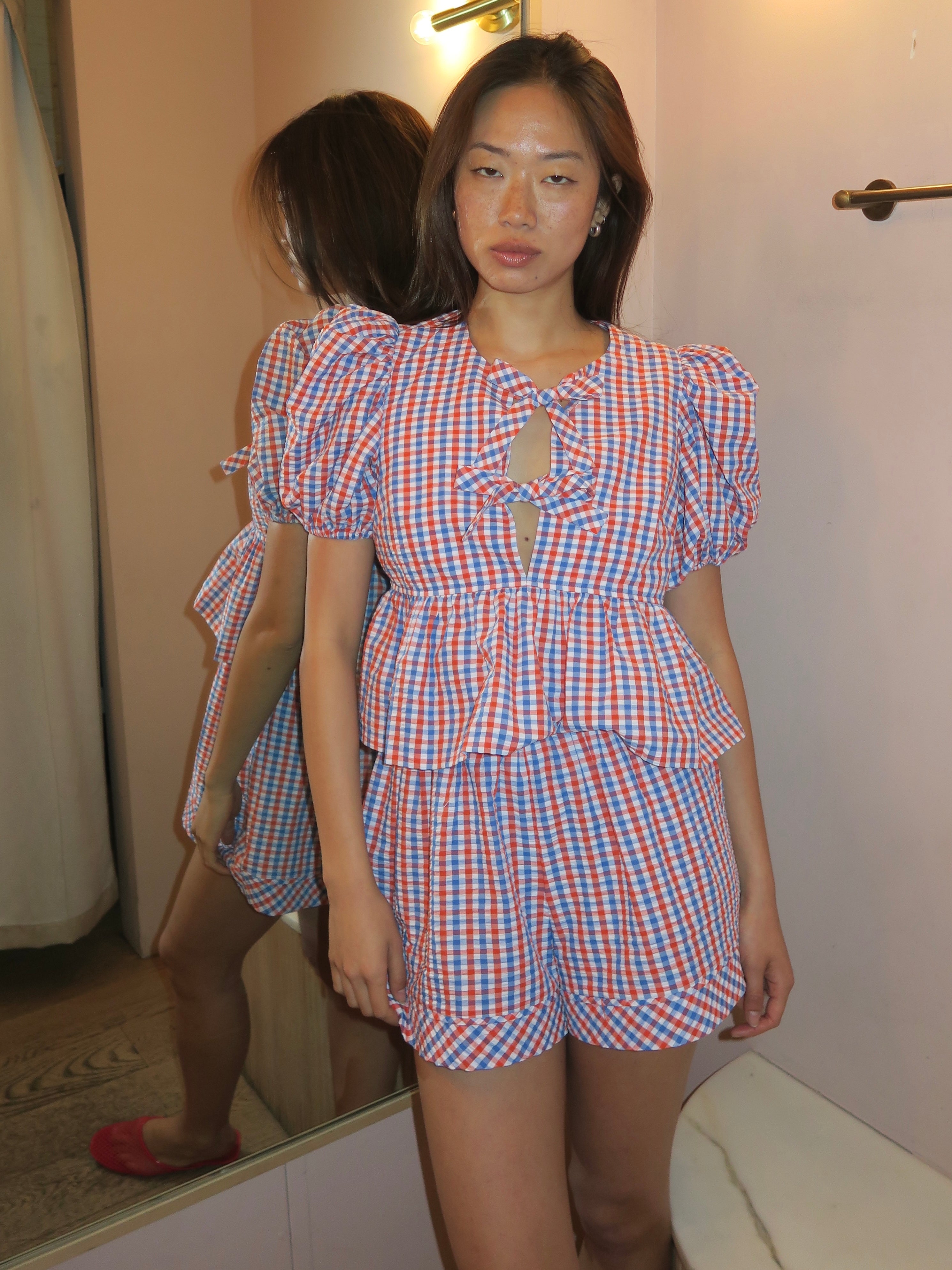 Carly Top in Lighthouse Gingham