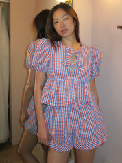Carly Top in Lighthouse Gingham