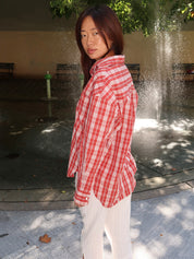 En Vau Oversized Shirt in Ines Check Terra Rosso
