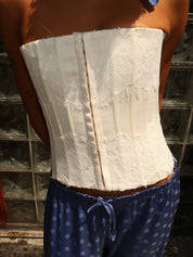 Eliane Satin Corset in Ivory