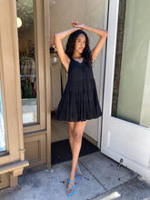 Load image into Gallery viewer, Brielle Tiered Mini Dress in Black
