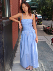 Portlligat Maxi Dess in Joao Stripe Azulejo Blue