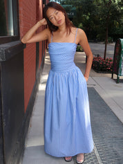 Portlligat Maxi Dess in Joao Stripe Azulejo Blue
