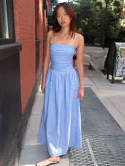 Portlligat Maxi Dess in Joao Stripe Azulejo Blue
