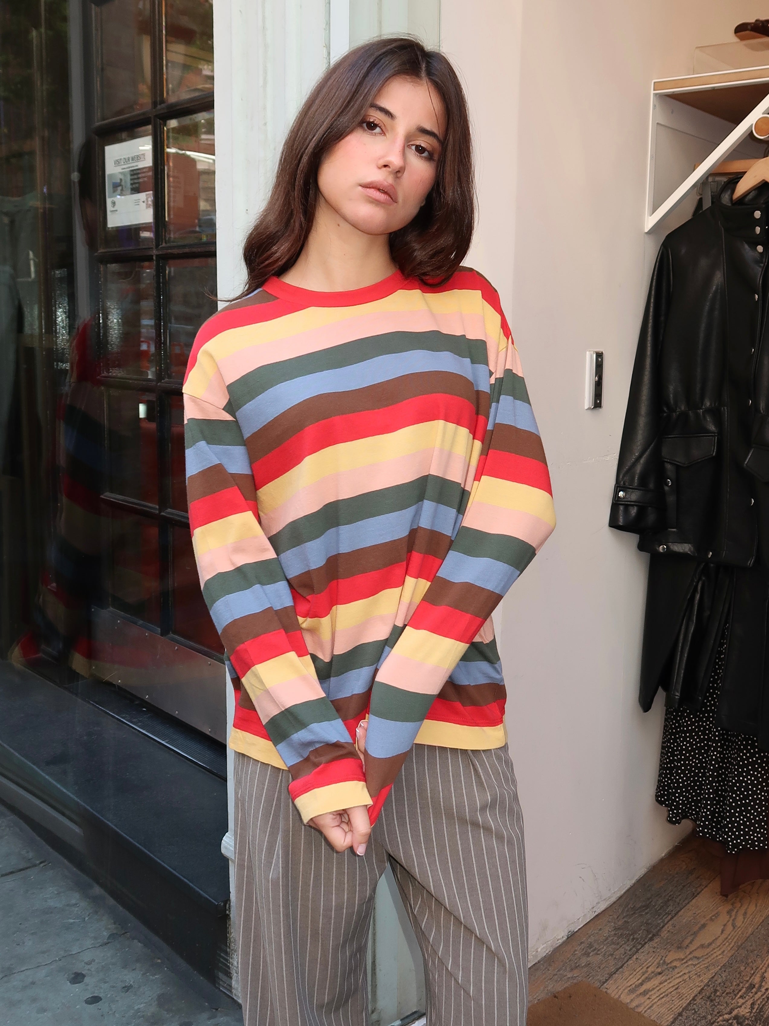 Sunset Stripes in Emily Tee in Multicolor