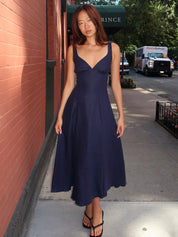 Adalee Midi Dress in Navy