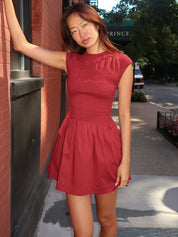 Thalita Mini Dress in Porto Red