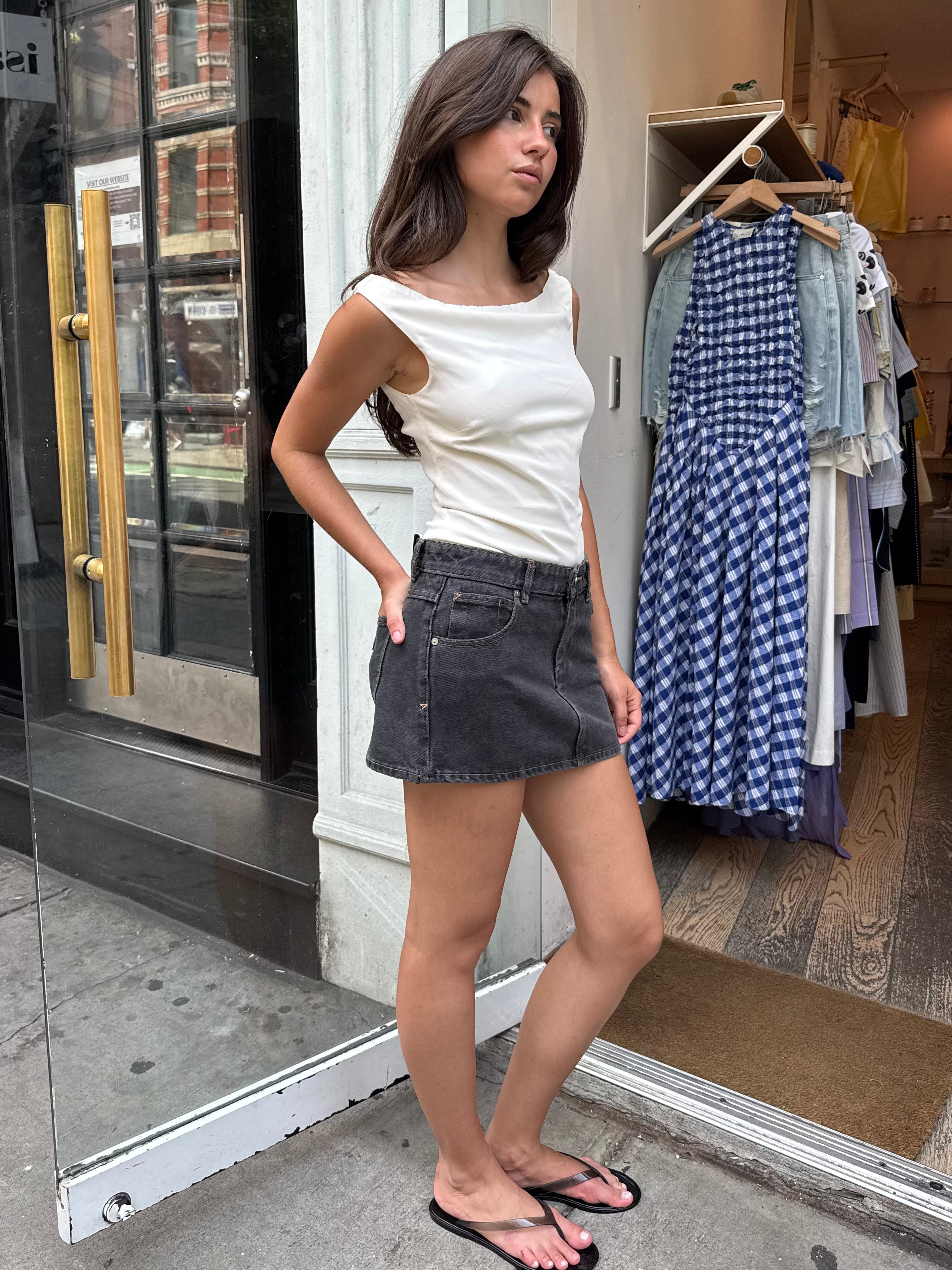 99 Skirt Cara in Washed Black