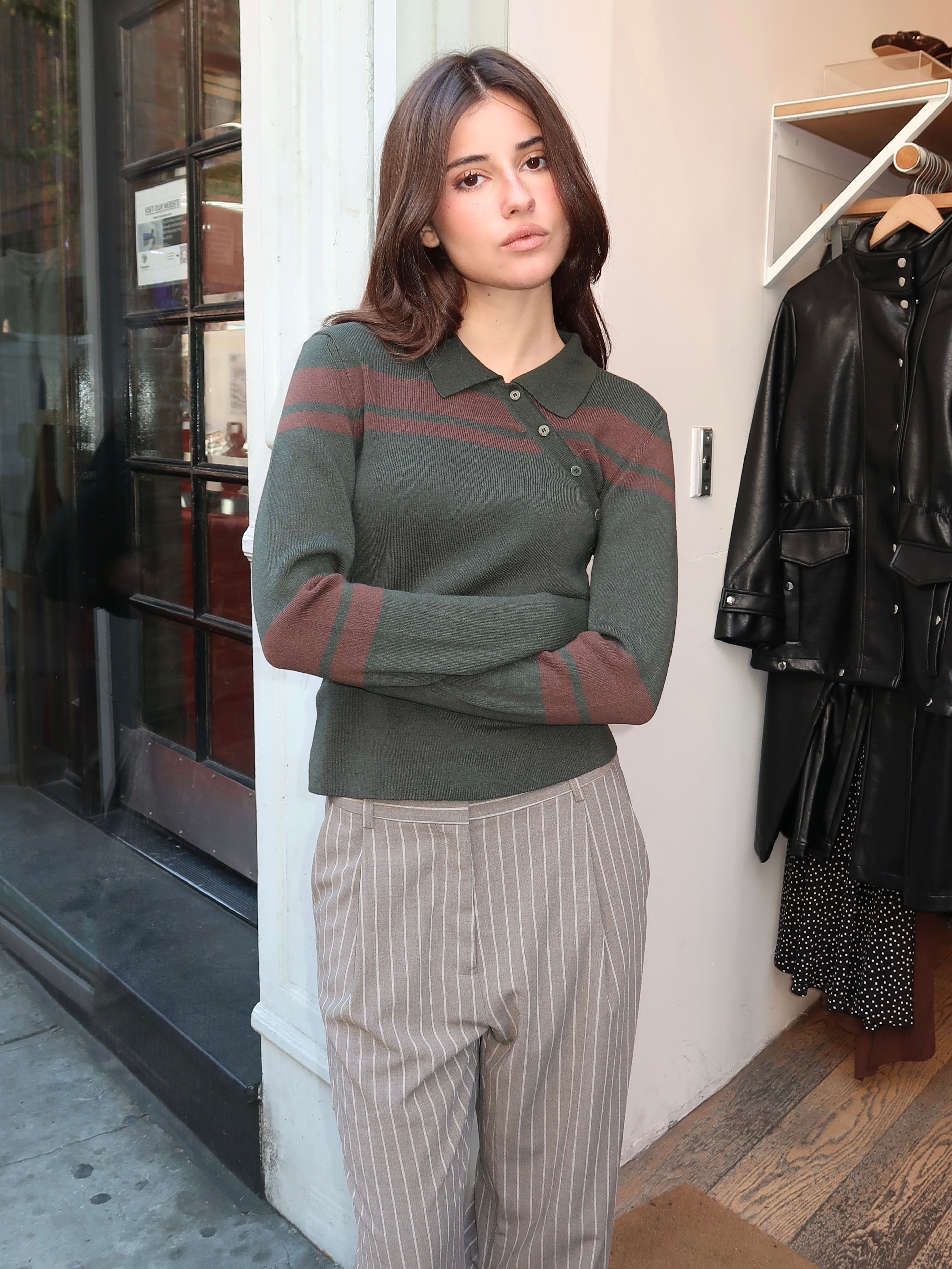 Green Dante Knitted Sweater in Green