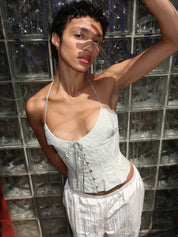 Marini Floral Corset in Soft Sage