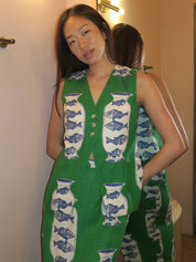 Lachlyn Vest in Herring Green