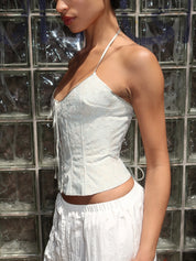 Marini Floral Corset in Soft Sage