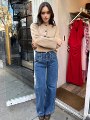 Caleb High Rise Relaxed Stacked Waist in Reflection