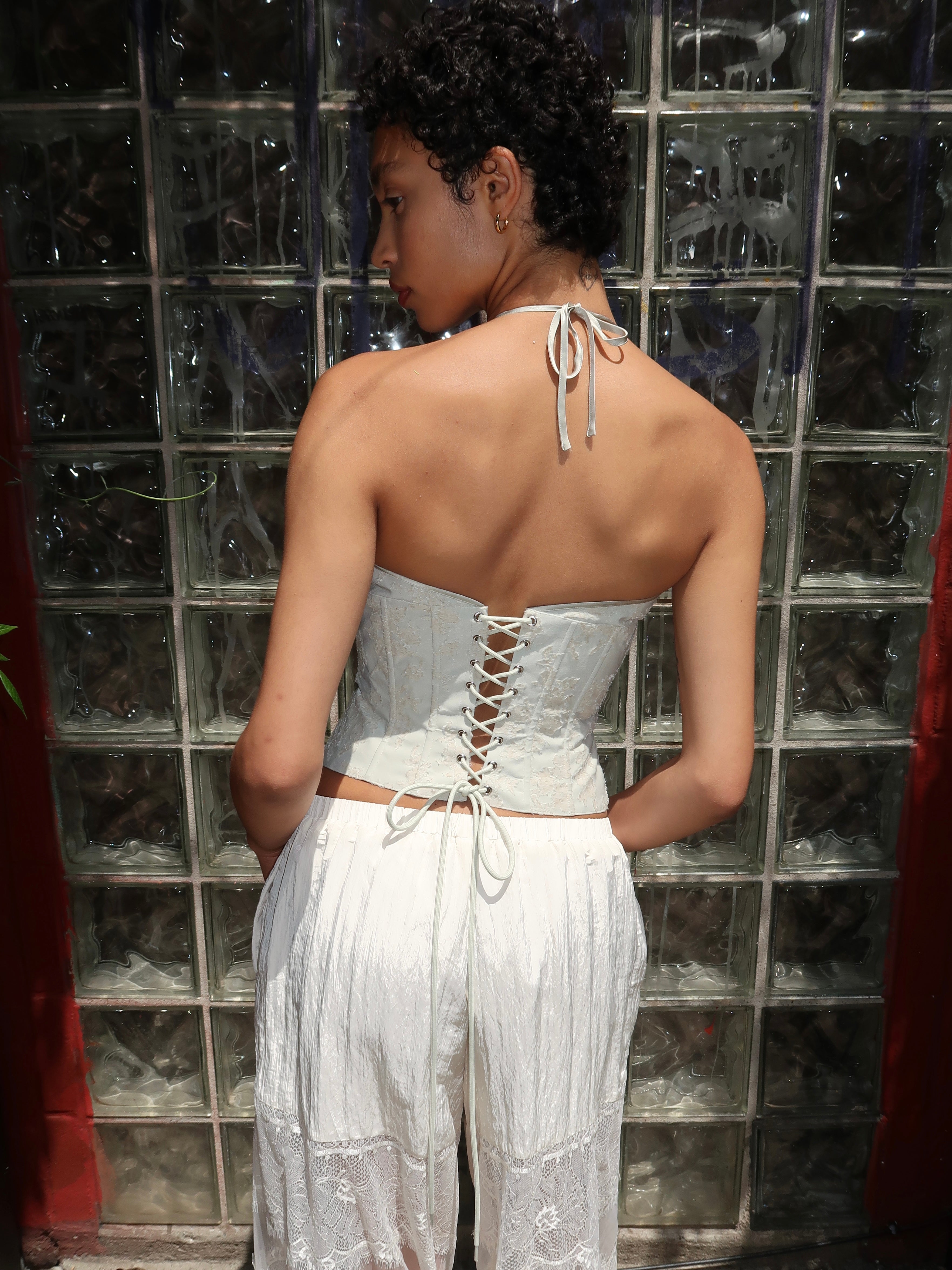 Marini Floral Corset in Soft Sage