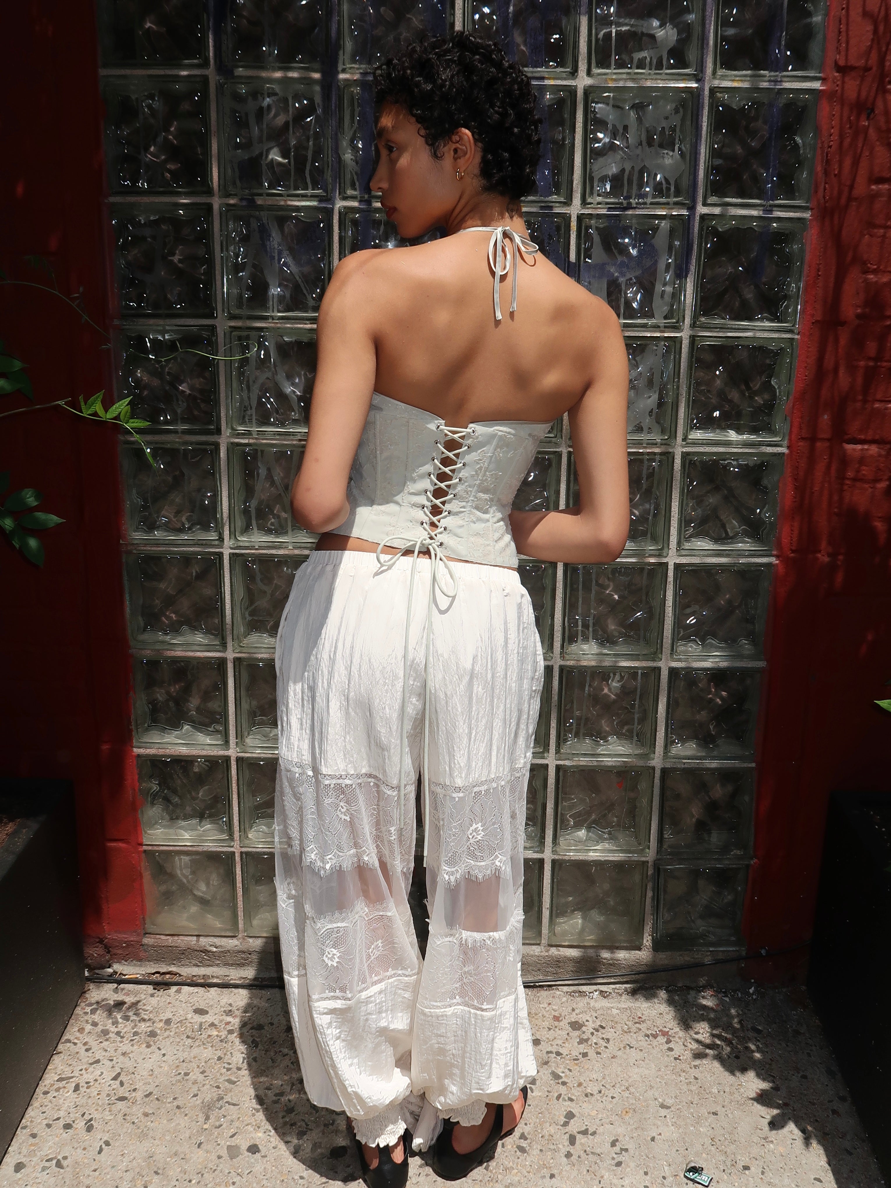 Waverly Balloon Pants in Lace Cream
