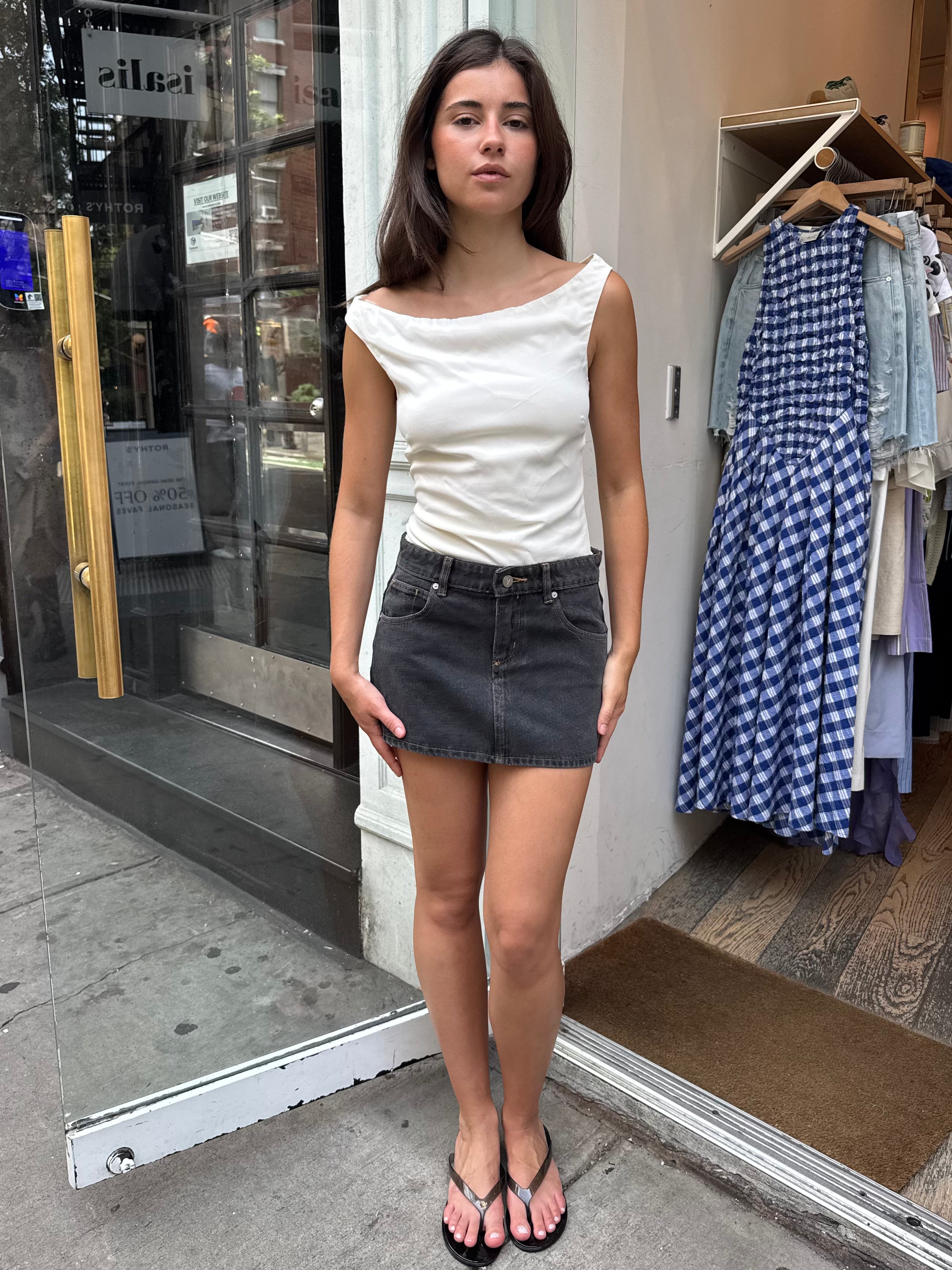99 Skirt Cara in Washed Black