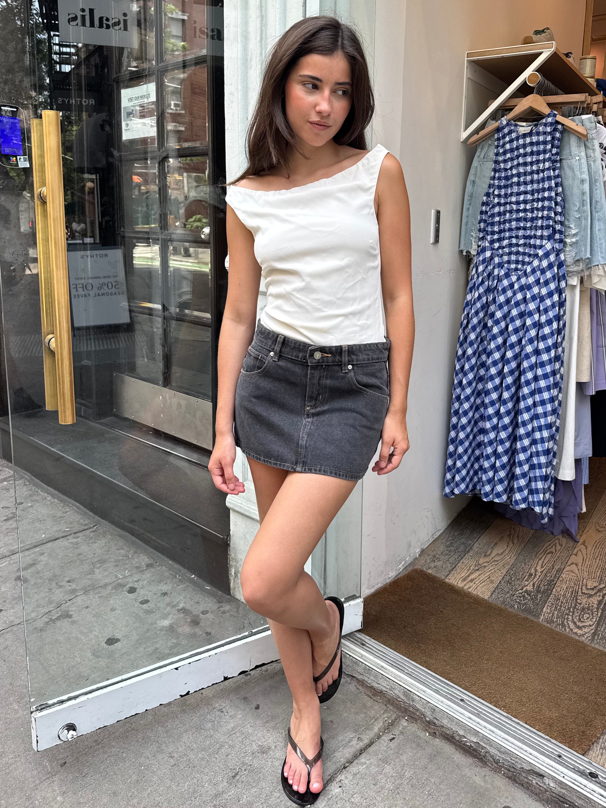 99 Skirt Cara in Washed Black