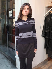 Grey Dante Knitted Sweater in Grey