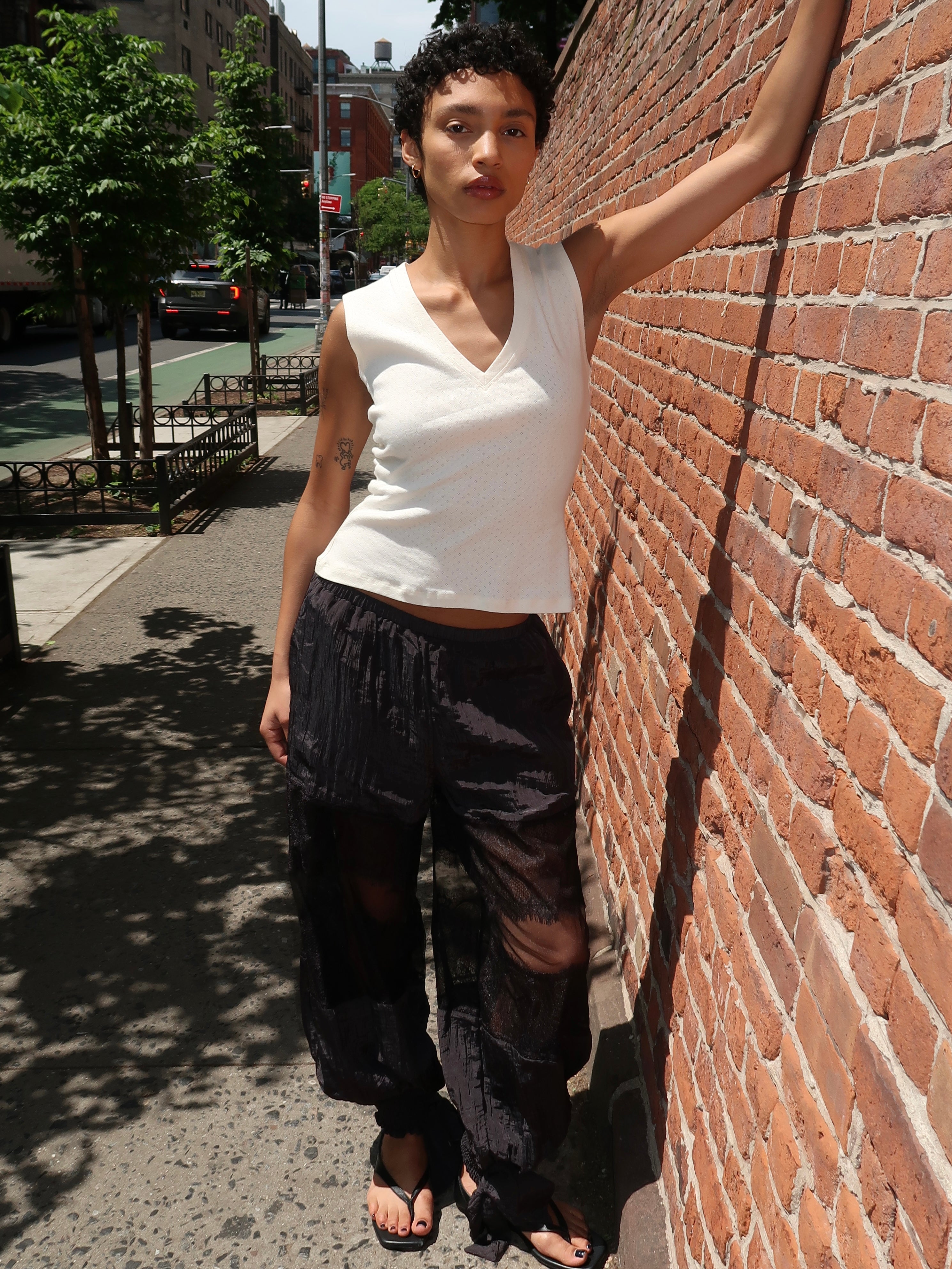 Waverly Balloon Pants in Lace Black