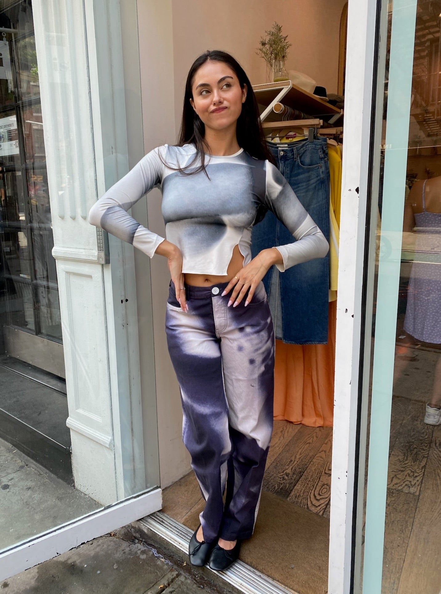 Twill Slouch Trousers in Entangled