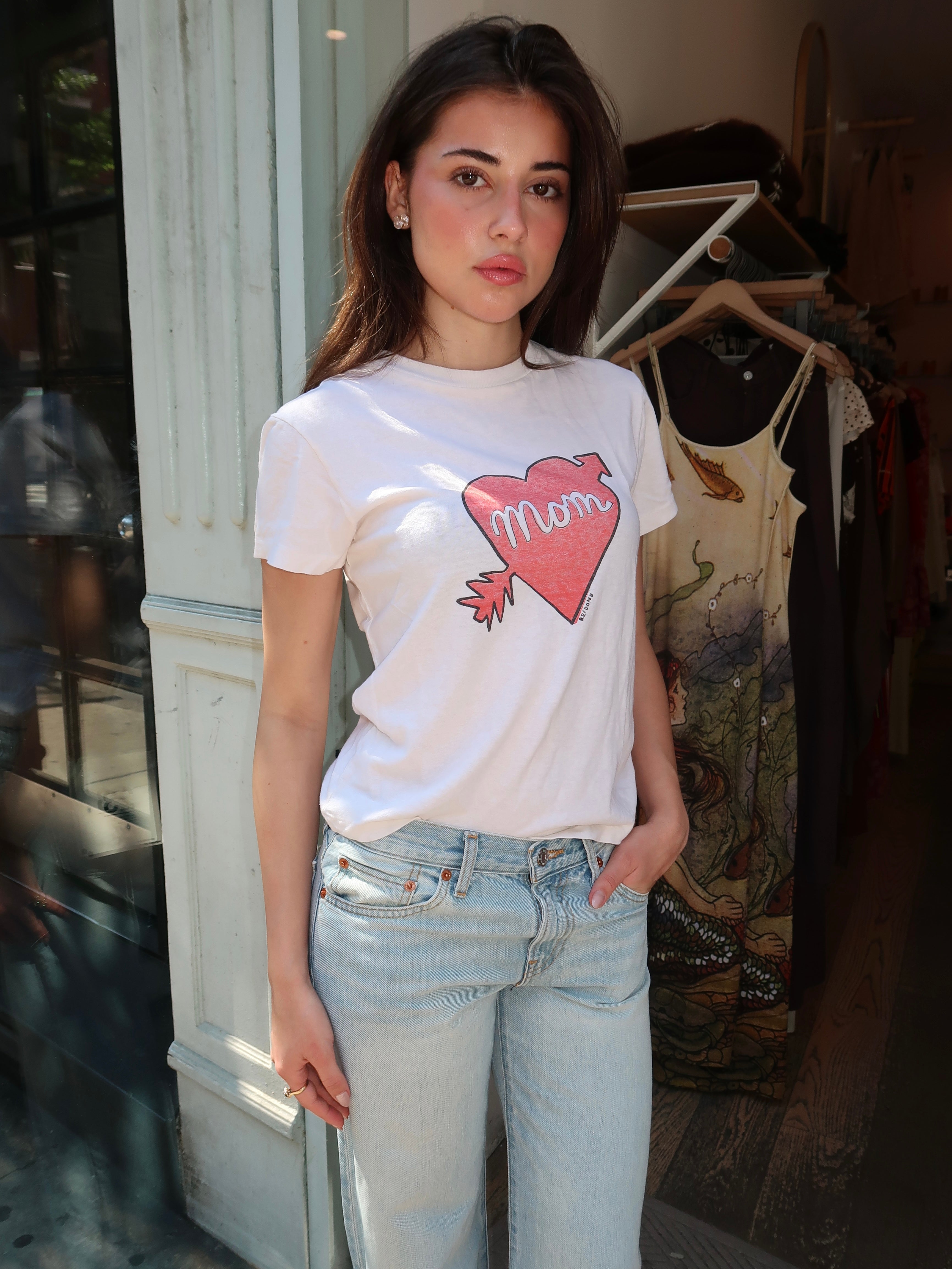Classic Tee Mom in Vintage White