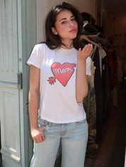 Classic Tee Mom in Vintage White