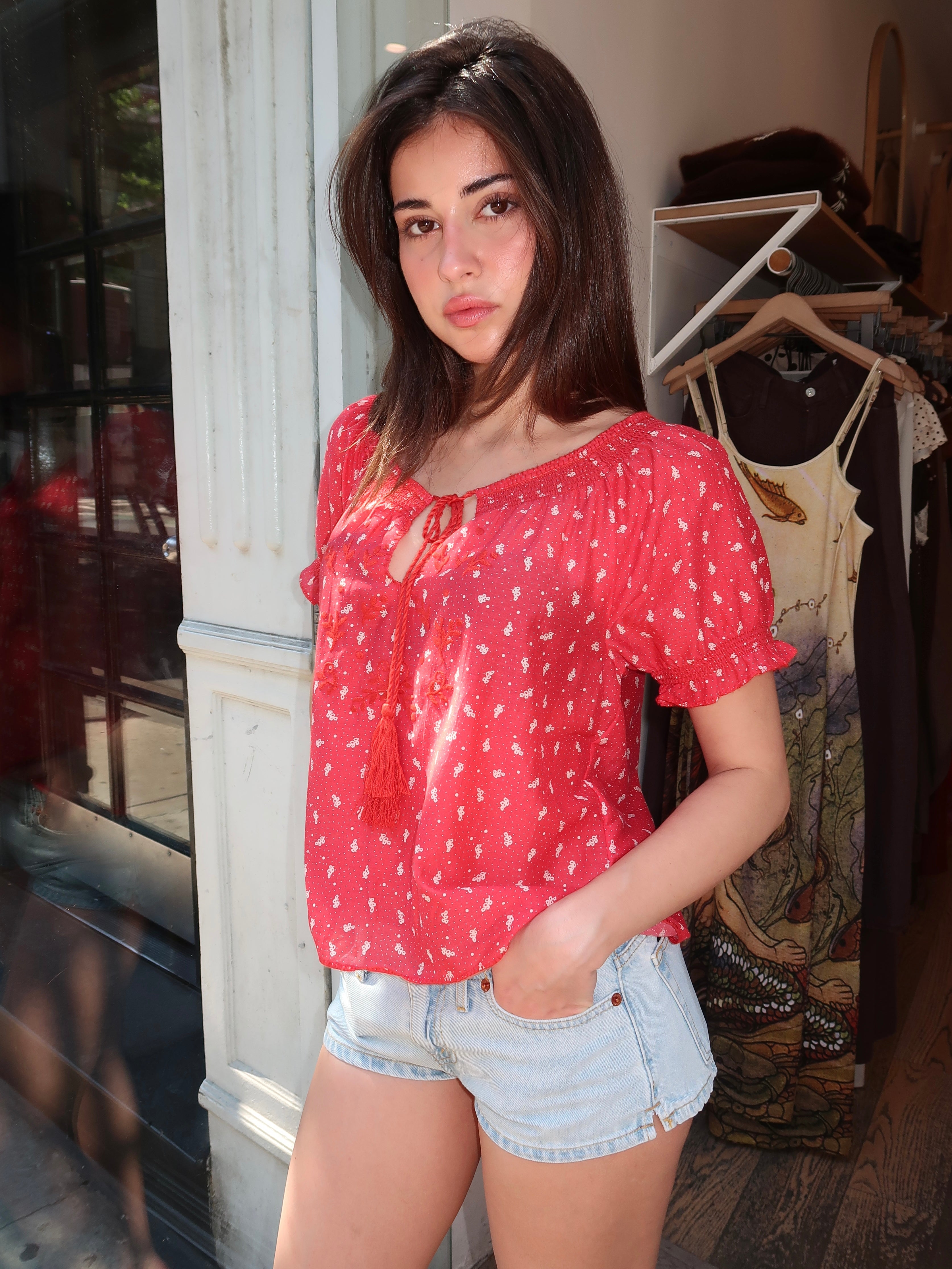 Katie Embroidered Top in Bandana