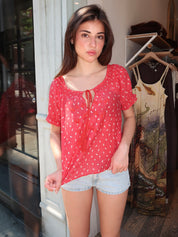 Katie Embroidered Top in Bandana