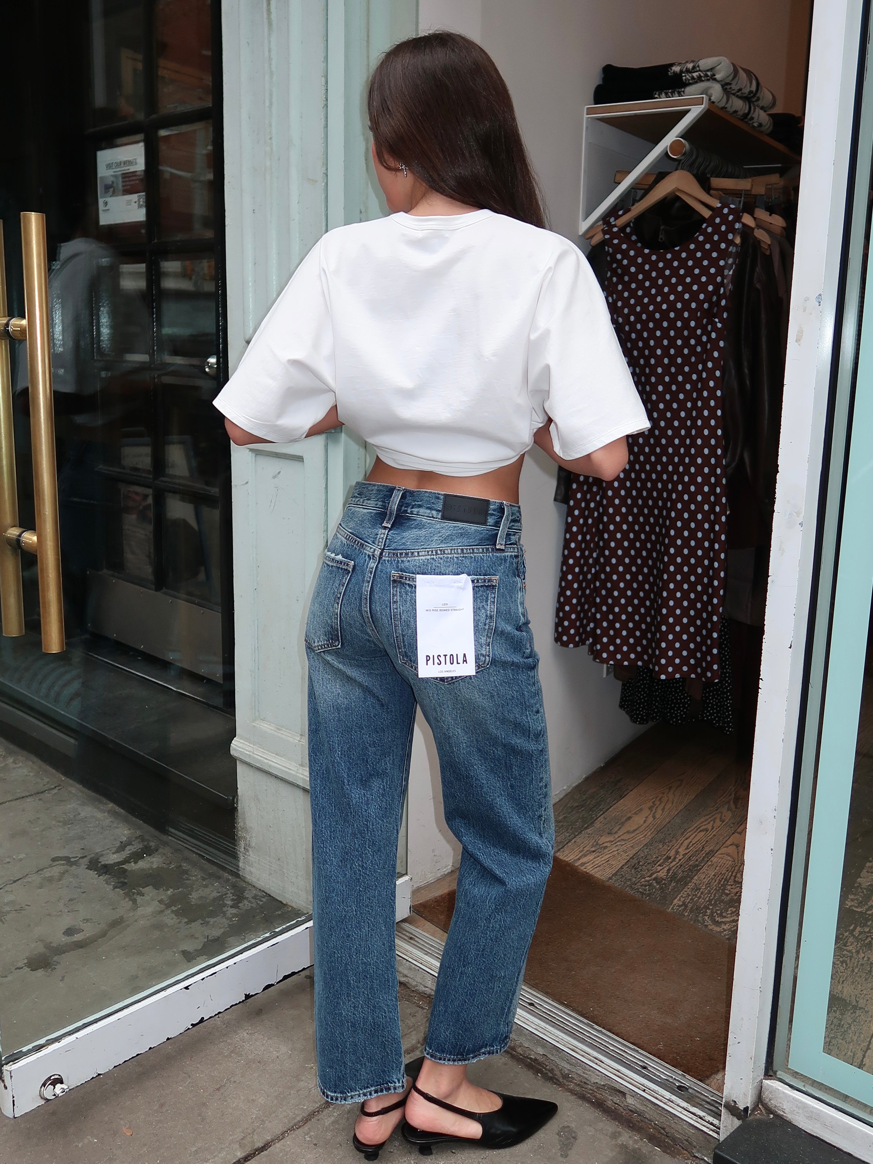 Lexi Mid Rise Bowed Straight in Artisan