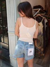 Lace Strap Tank Handle With Care in Vintage White