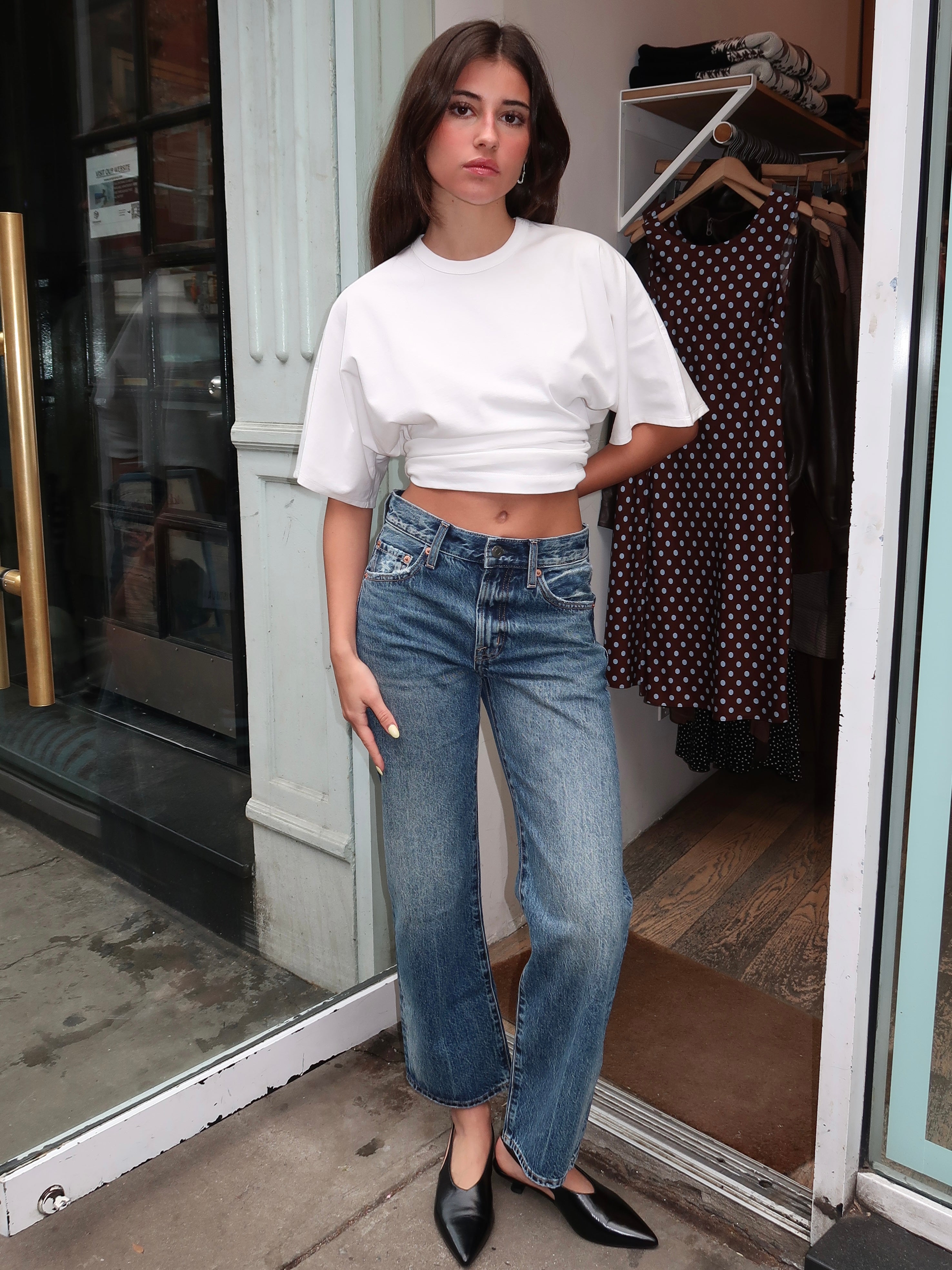 Lexi Mid Rise Bowed Straight in Artisan