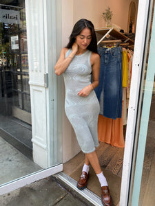 Knitted Swan Midi in Platinum