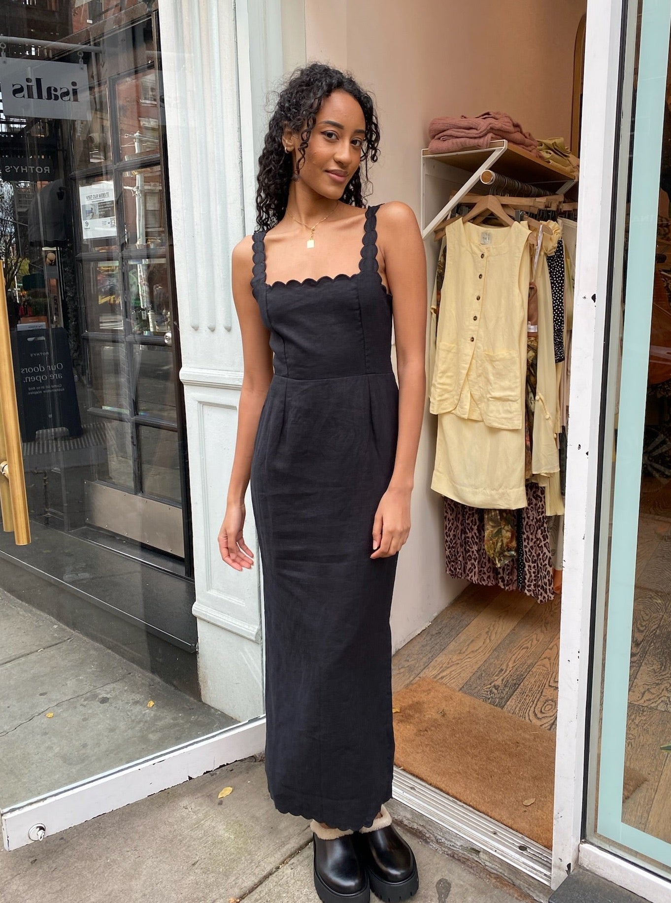 Zayla Column Dress in Black
