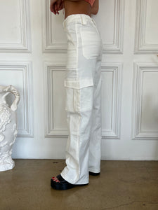 Robin Cargo Jean in White