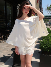 Alaya Poncho Top in Cream