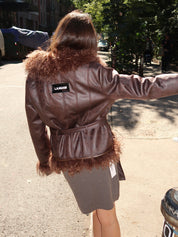 Zoya Brown Shearling Short Coat
