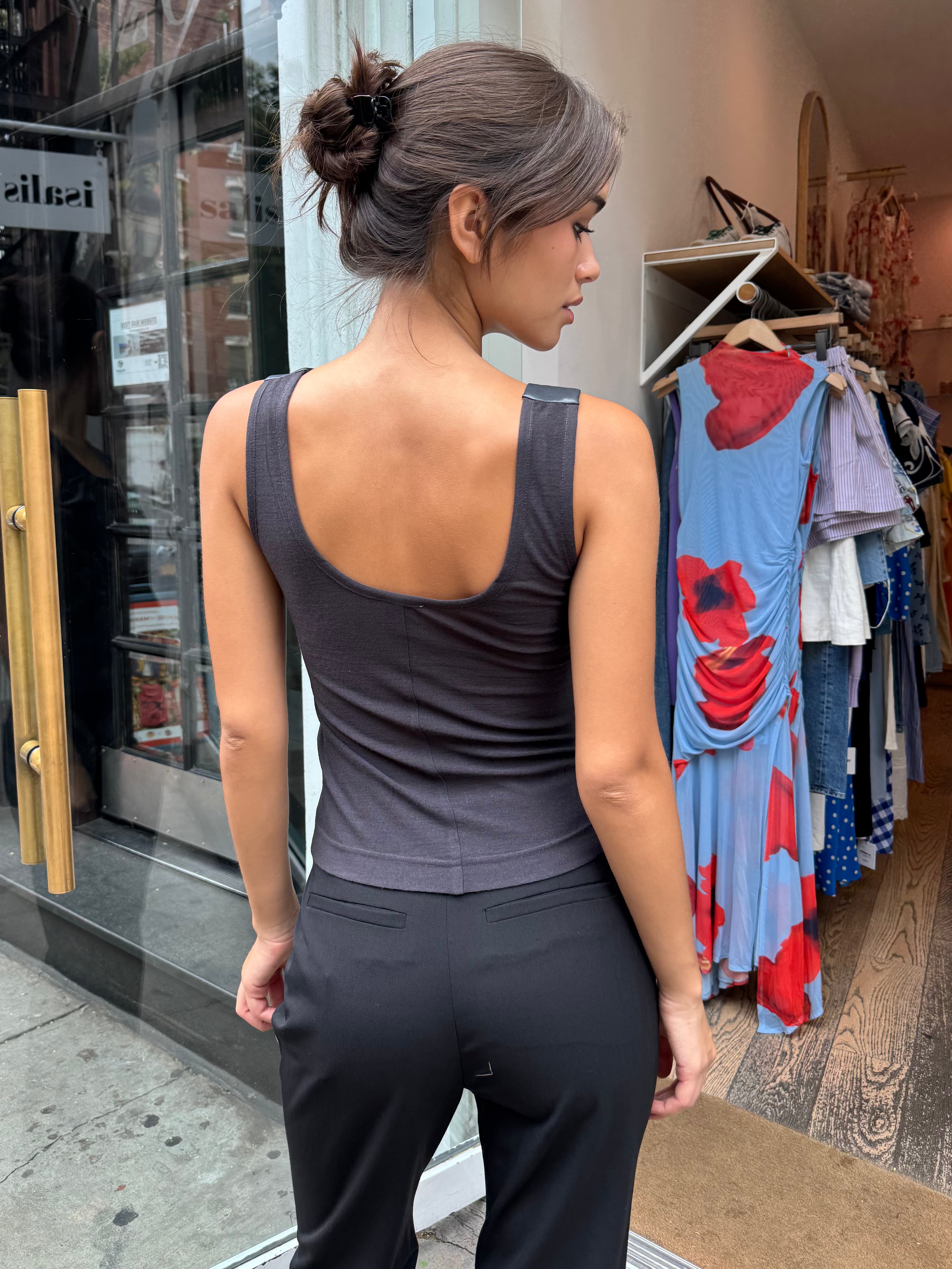 Anesa Top in Steel Blue/Grey