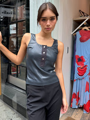 Anesa Top in Steel Blue/Grey