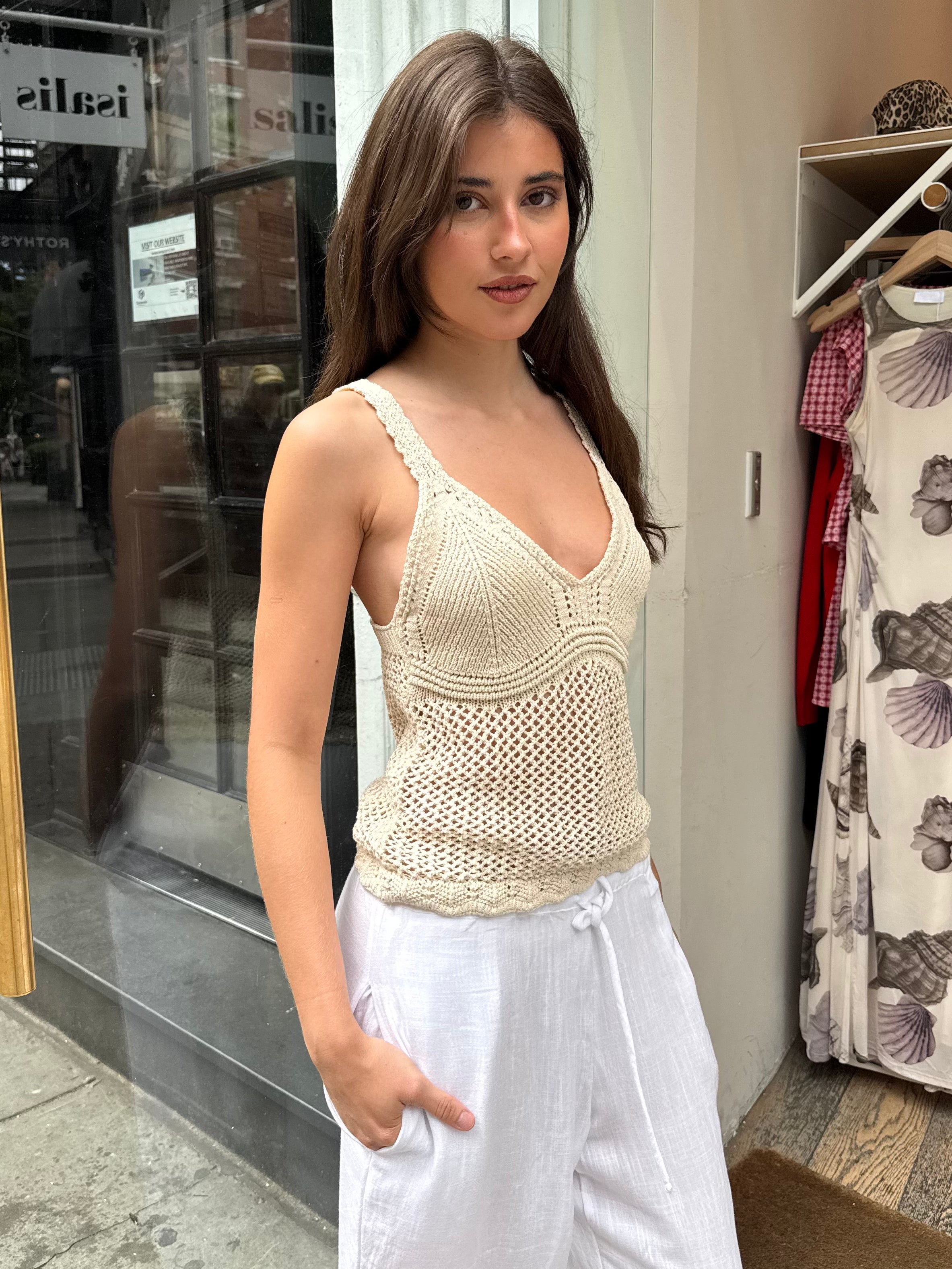 Kalaya Sweater Tank in Natural