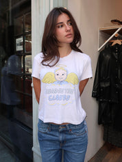 50's Boxy Tee Clouds in Vintage White