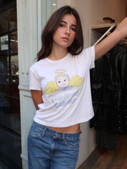 50's Boxy Tee Clouds in Vintage White
