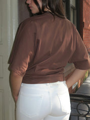 Veronica Kimono Sleeve Cinched Tee in Lindt