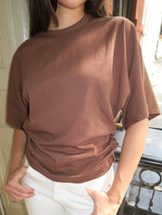 Veronica Kimono Sleeve Cinched Tee in Lindt
